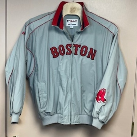 Majestic‎ Boston Red Sox MLB Authentic Collection Jacket XXL Gray Red Baseball
